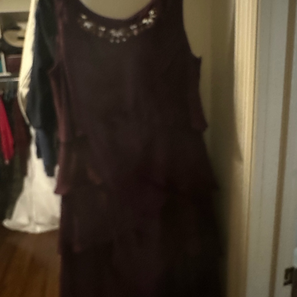 SLNY Deep Purple Layered Dress